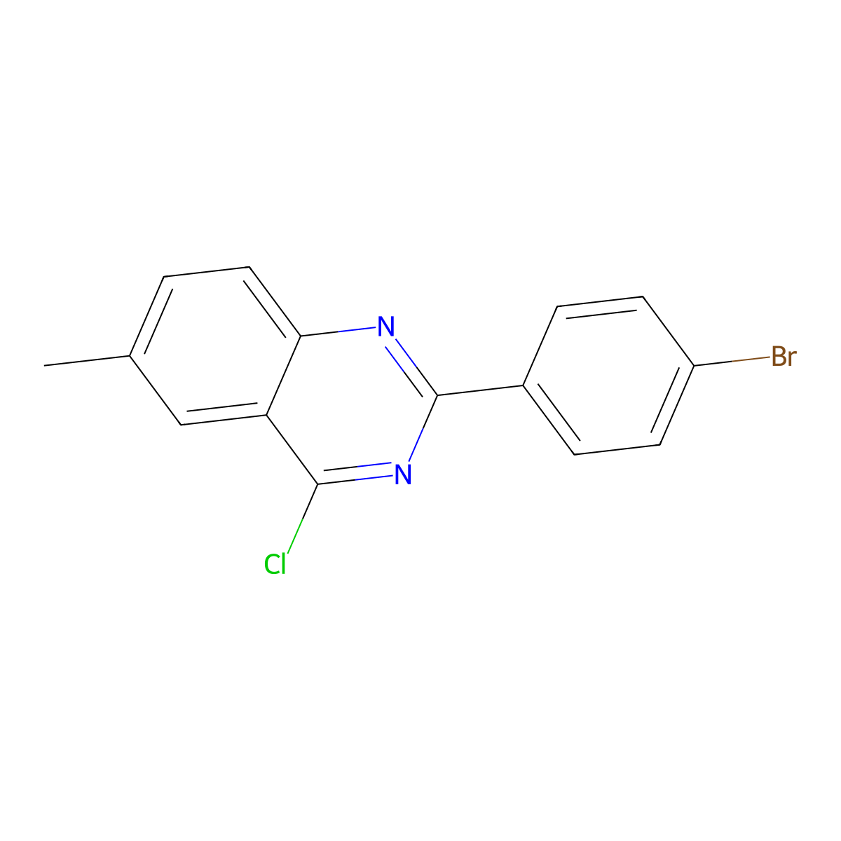 2-(4-Bromophenyl)-4-chloro-6-methylquinazoline molecular structure, CAS 405933-97-3