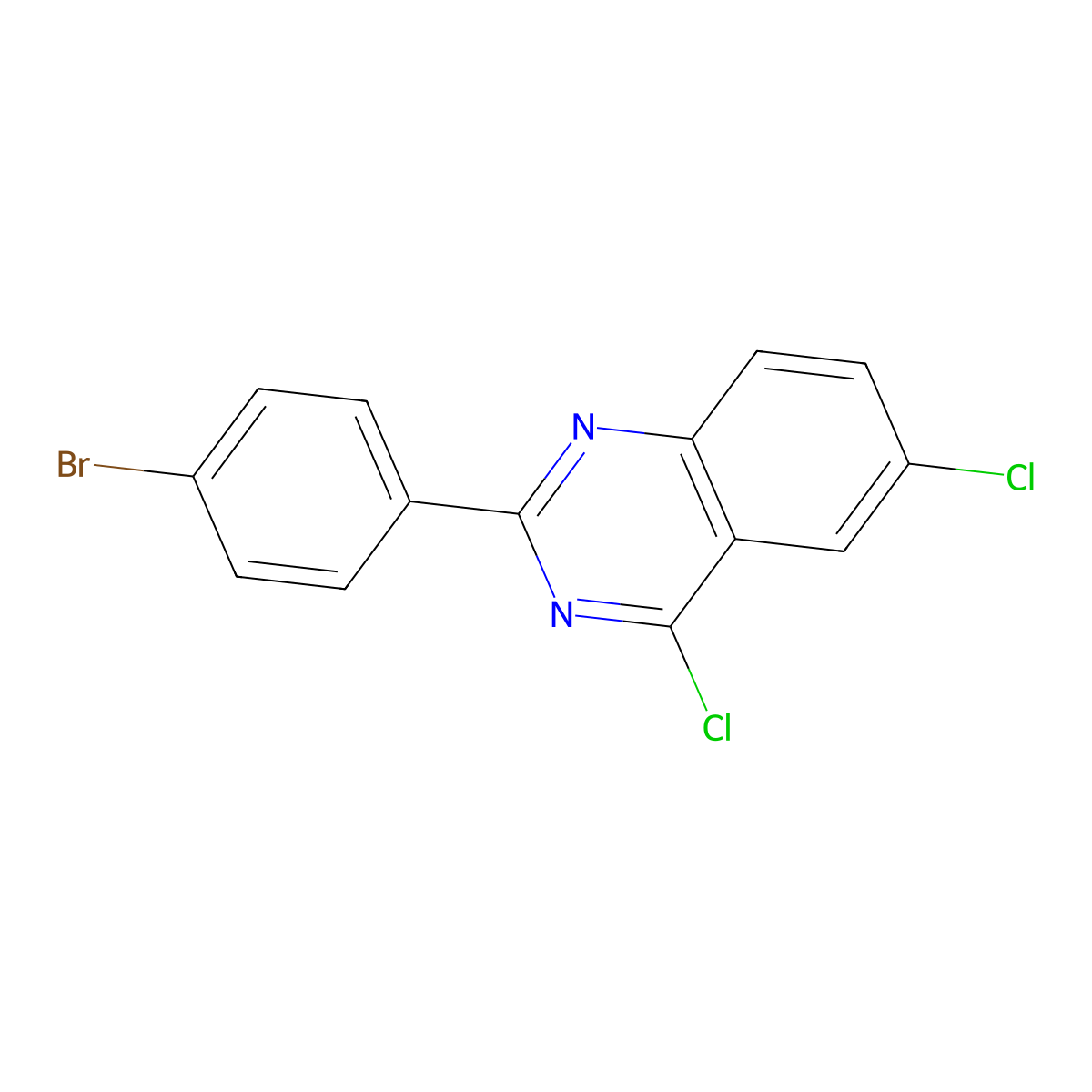 2-(4-Bromophenyl)-4,6-dichloroquinazoline molecular structure, CAS 405933-98-4