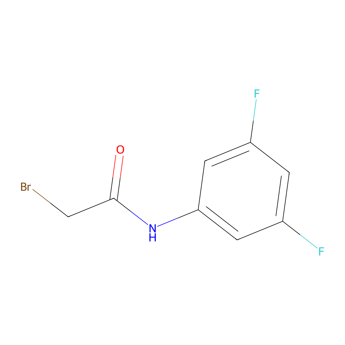 2-Bromo-N-(3,5-difluorophenyl)acetamide molecular structure, CAS 405937-75-9