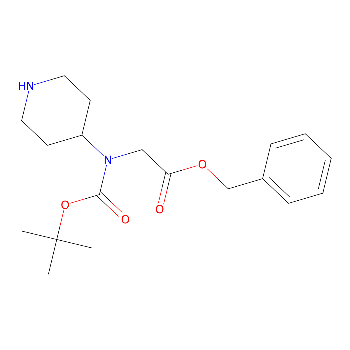 N-Boc-N-(4-piperidinyl)glycine benzyl ester molecular structure, CAS 405937-81-7