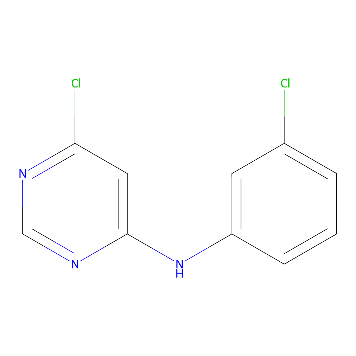 6-Chloro-N-(3-chlorophenyl)pyrimidin-4-amine molecular structure, CAS 405939-02-8