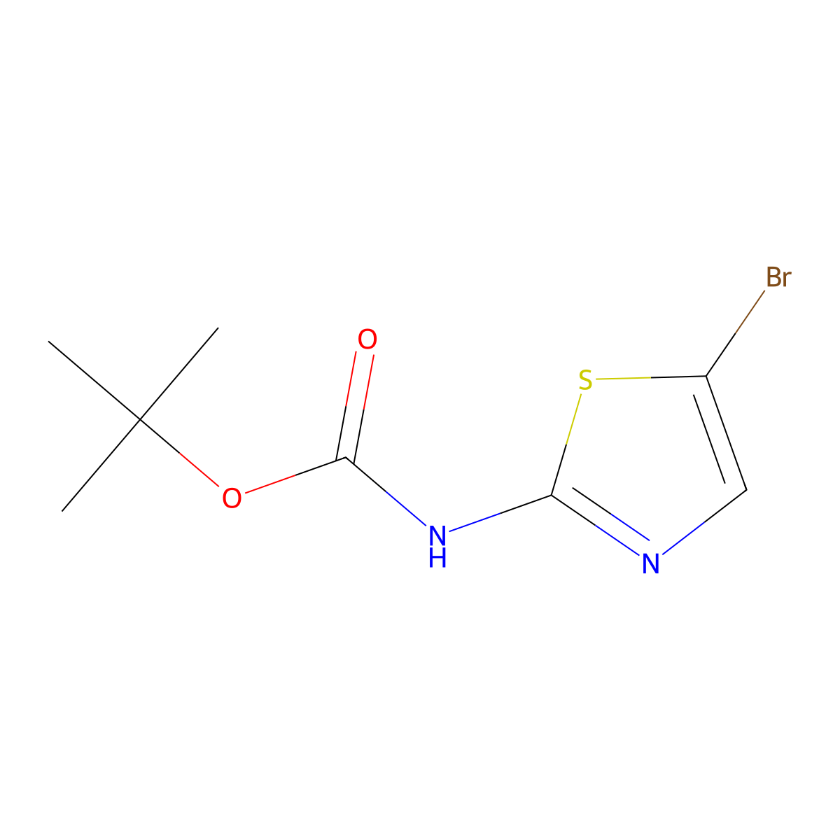 tert-butyl N-(5-bromo-1,3-thiazol-2-yl)carbamate molecular structure, CAS 405939-39-1