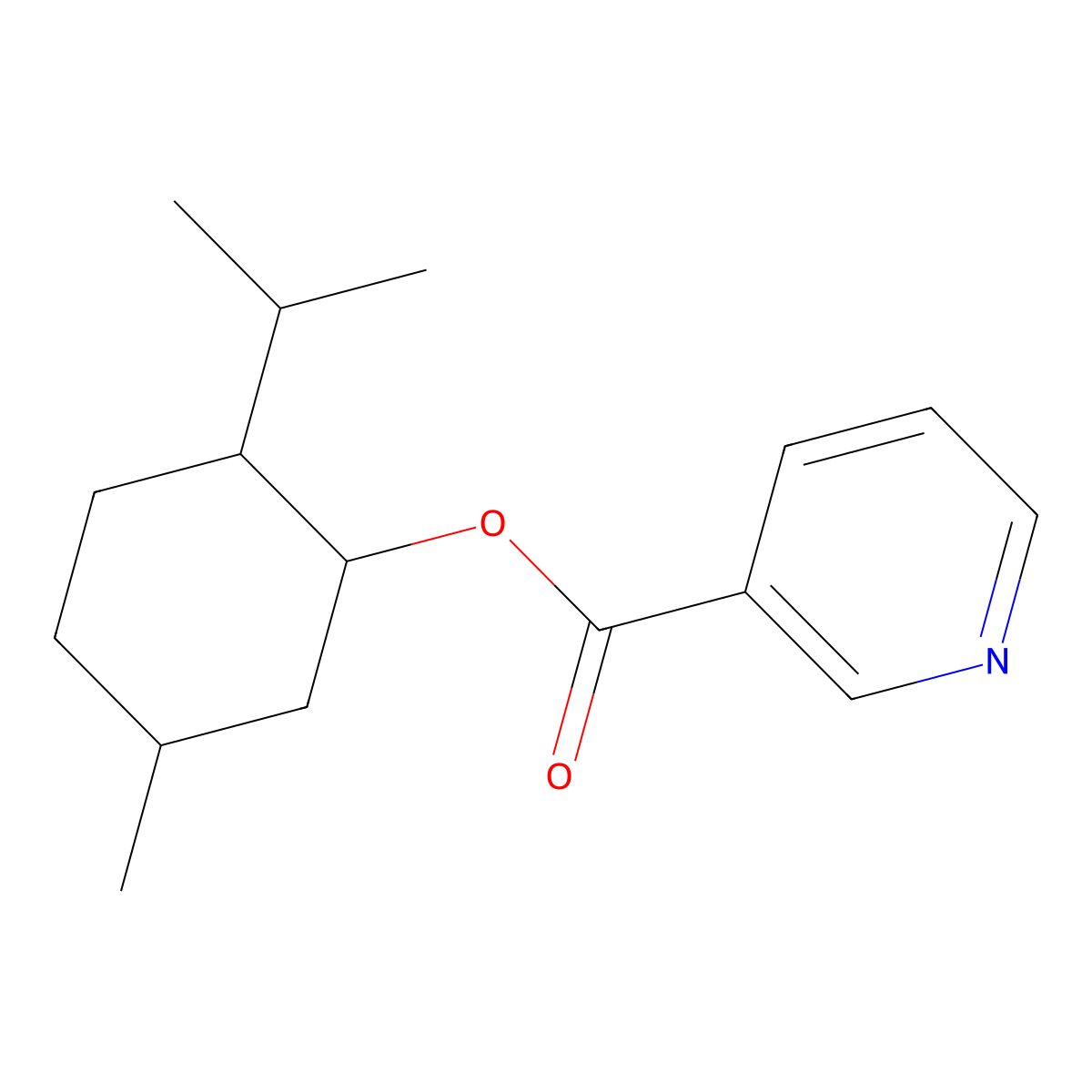 5-Methyl-2-(isopropyl)cyclohexyl nicotinate molecular structure, CAS 40594-65-8