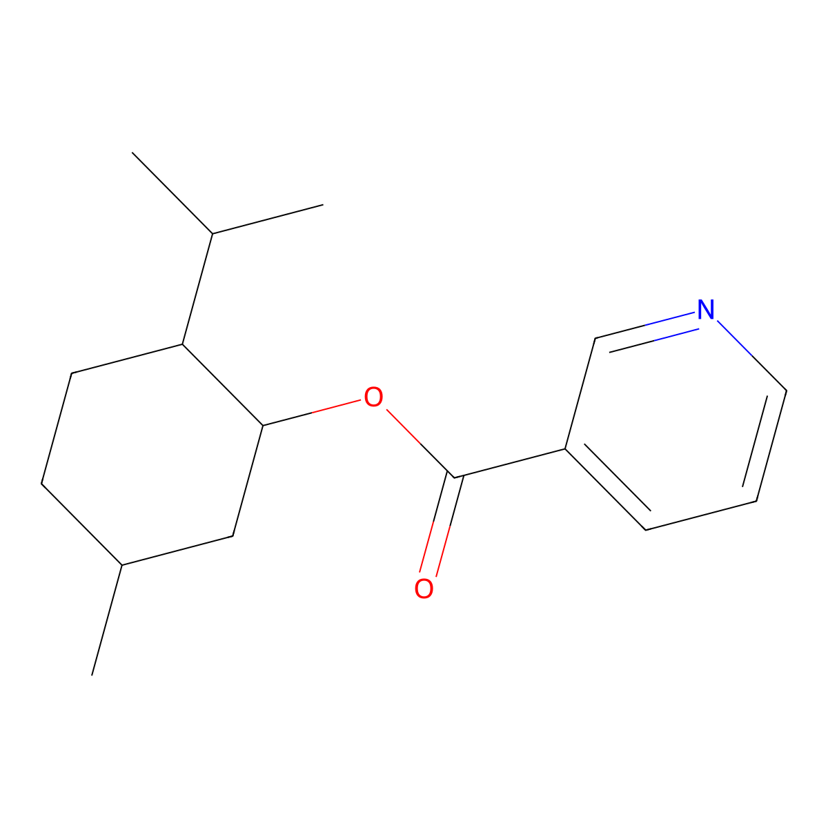 5-Methyl-2-(isopropyl)cyclohexyl nicotinate molecular structure, CAS 40594-65-8