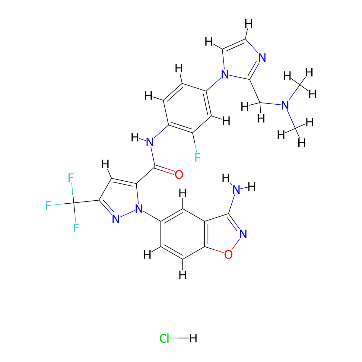 Razaxaban Hydrochloride molecular structure, CAS 405940-76-3