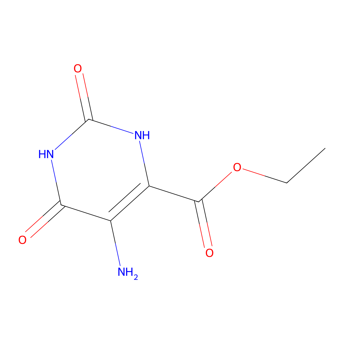 Ethyl 5-amino-2,6-dioxo-1,2,3,6-tetrahydropyrimidine-4-carboxylate molecular structure, CAS 40598-01-4