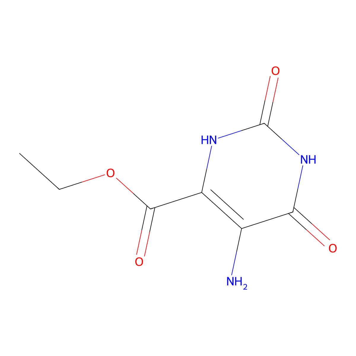 Ethyl 5-amino-2,6-dioxo-1,2,3,6-tetrahydropyrimidine-4-carboxylate molecular structure, CAS 40598-01-4