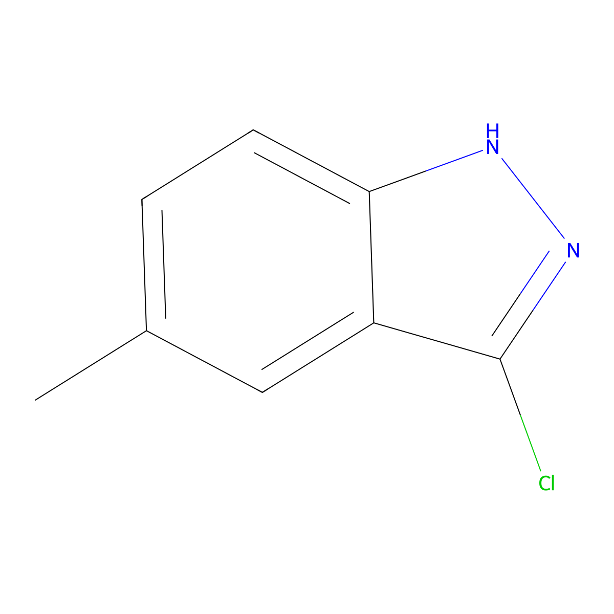 3-Chloro-5-methyl-1H-indazole molecular structure, CAS 40598-75-2