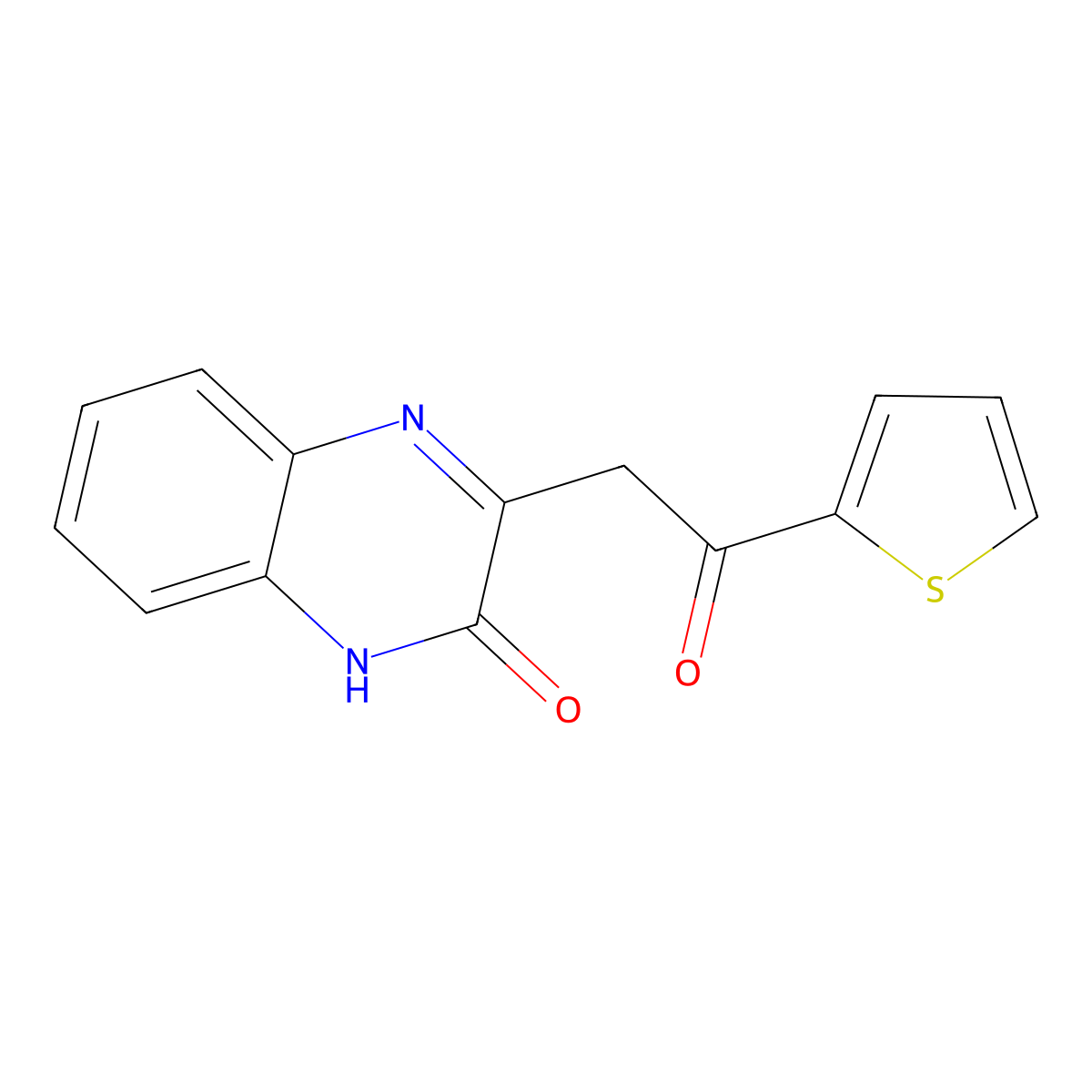 3-(2-oxo-2-thiophen-2-ylethyl)-1H-quinoxalin-2-one molecular structure, CAS 40598-93-4