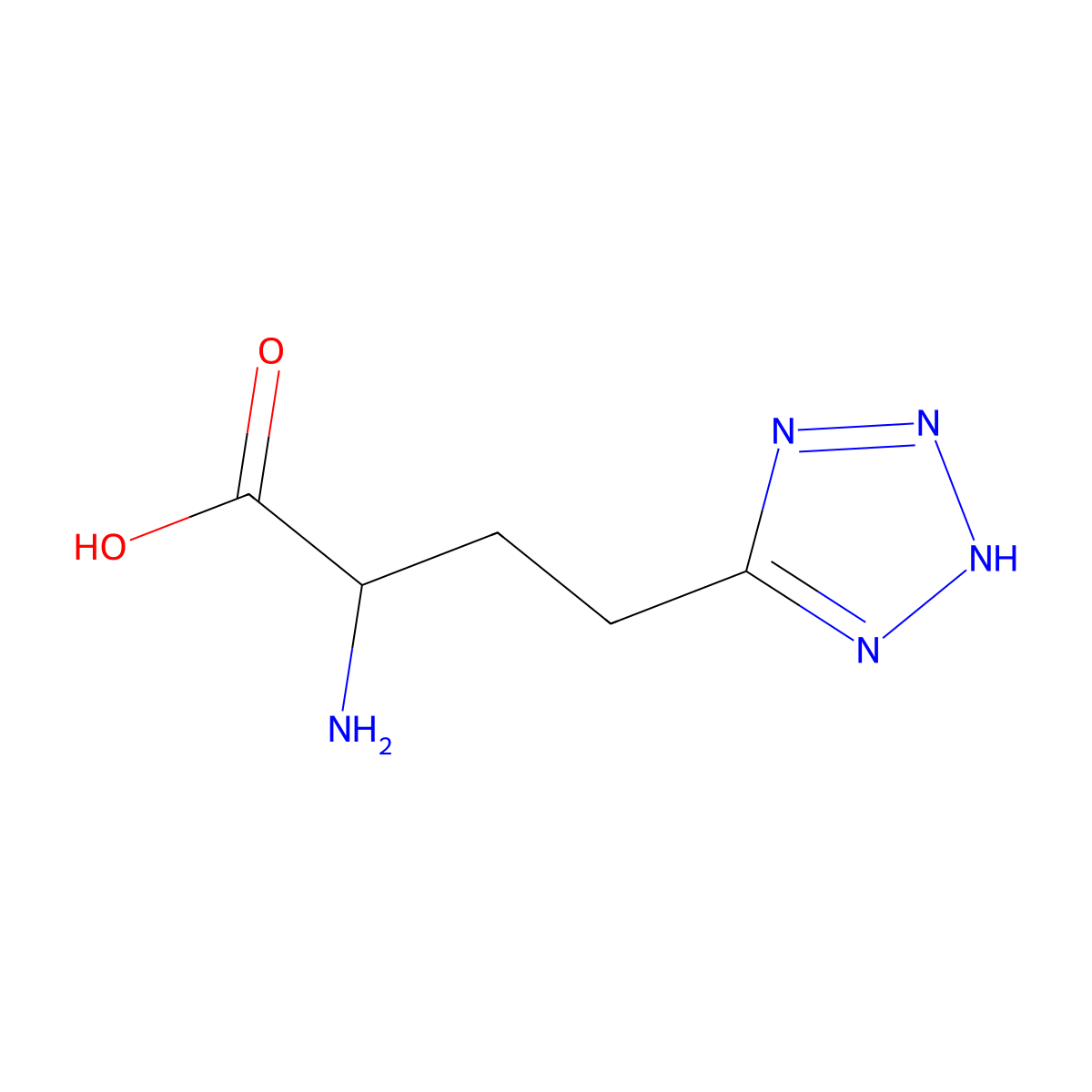 2-amino-4-(1H-1,2,3,4-tetrazol-5-yl)butanoic acid molecular structure, CAS 406-01-9