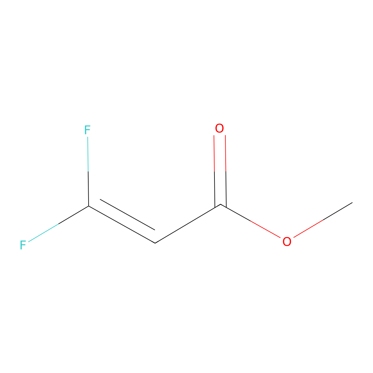 Methyl 3,3-difluoroacrylate molecular structure, CAS 406-05-3