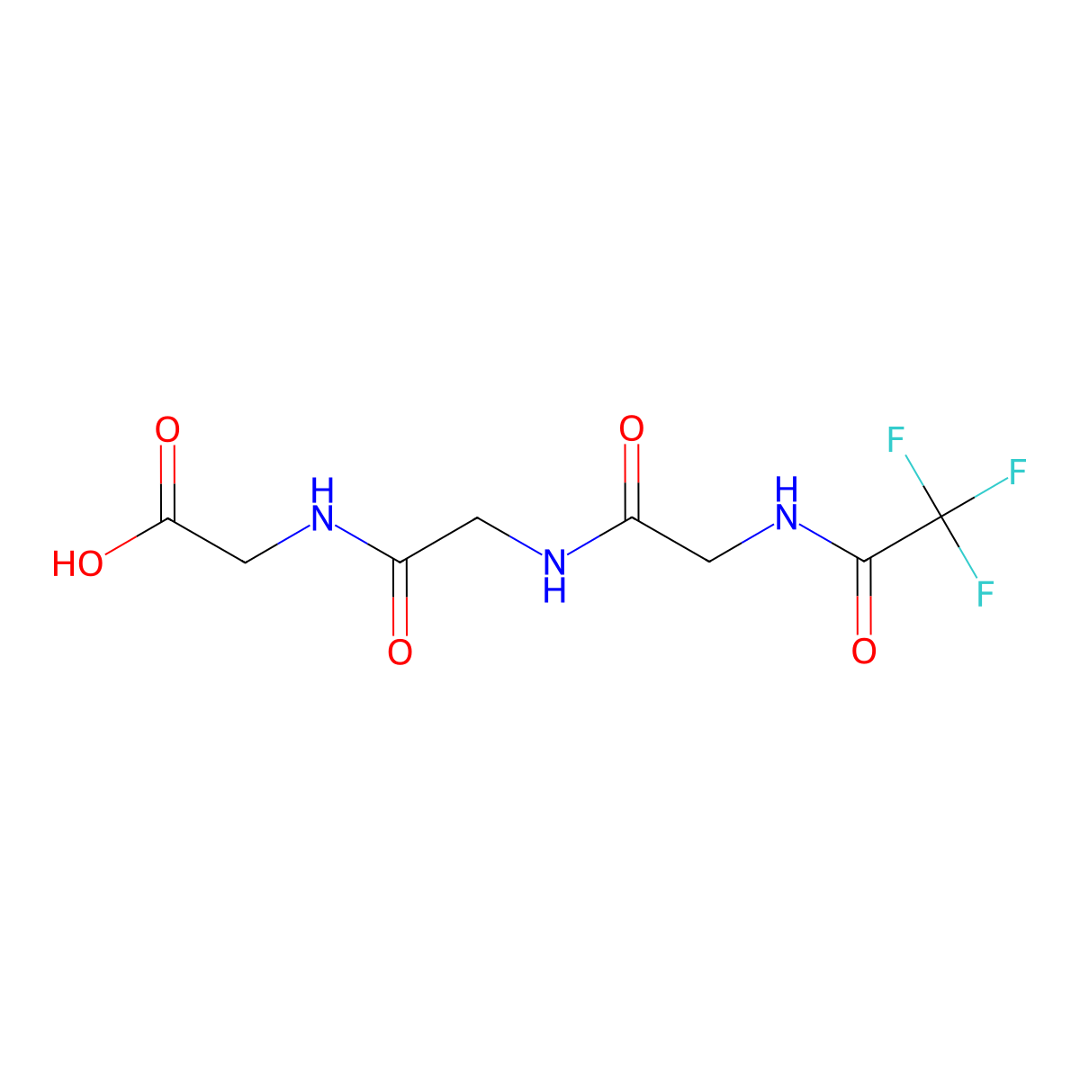 2-{2-[2-(2,2,2-Trifluoroacetamido)acetamido]acetamido}acetic acid molecular structure, CAS 406-13-3