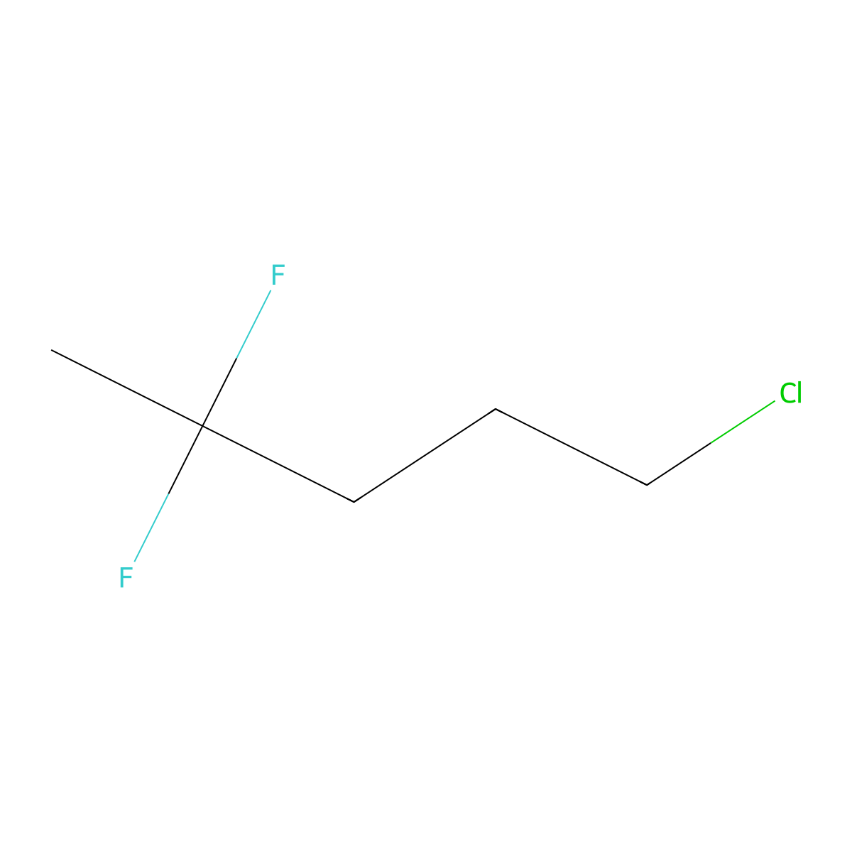 1-Chloro-4,4-difluoropentane molecular structure, CAS 406-80-4