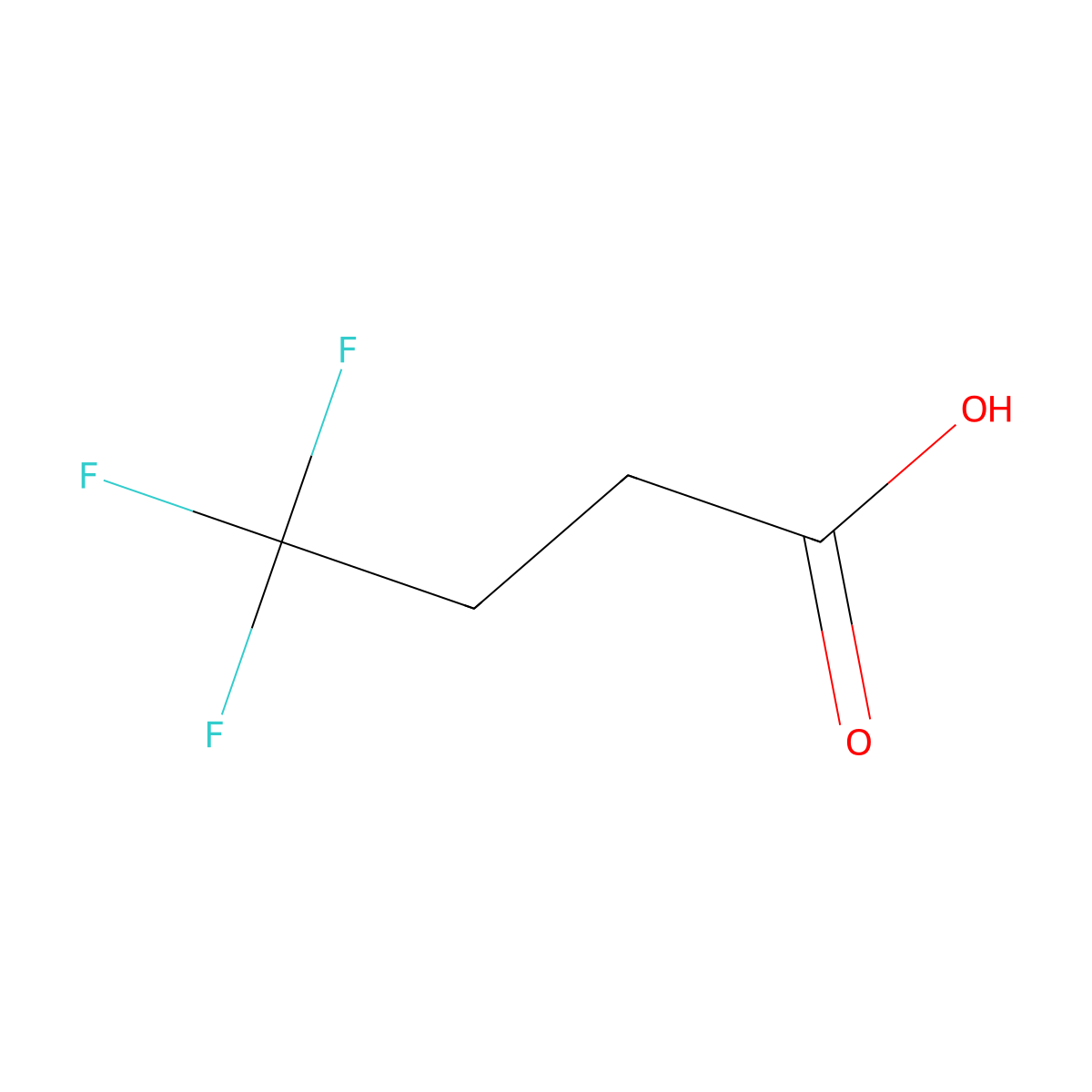 4,4,4-Trifluorobutanoic acid molecular structure, CAS 406-93-9