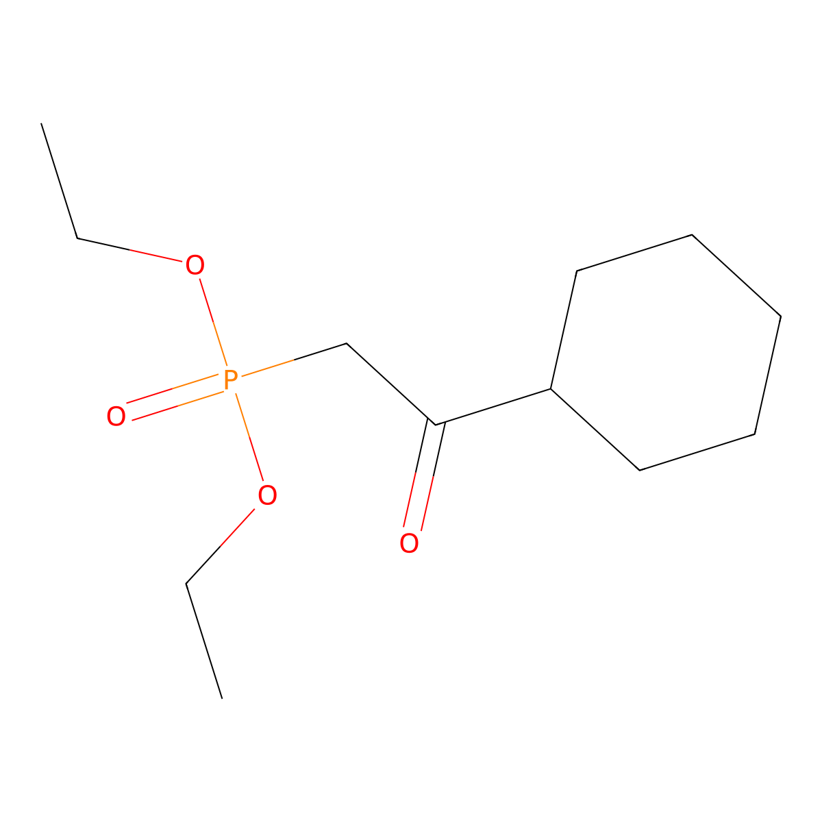 Diethyl (2-cyclohexyl-2-oxoethyl)phosphonate molecular structure, CAS 40601-43-2