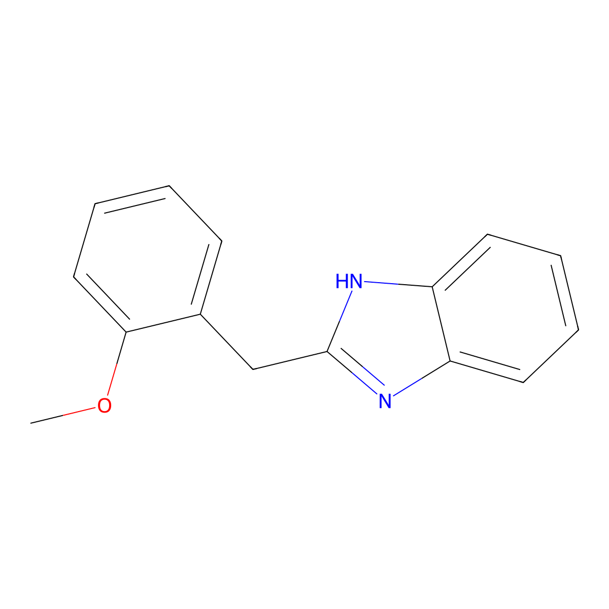 2-[(2-methoxyphenyl)methyl]-1H-1,3-benzodiazole molecular structure, CAS 40608-90-0