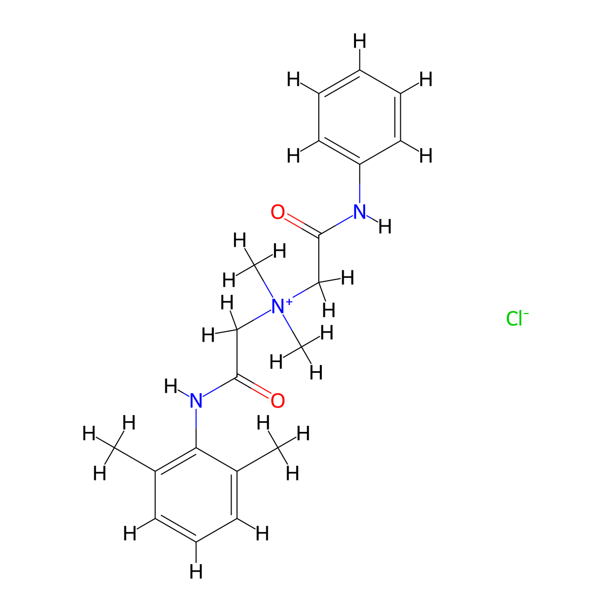 Ammonium, dimethyl((phenylcarbamoyl)methyl)((2,6-xylylcarbamoyl)methyl)-, chloride molecular structure, CAS 4061-34-1