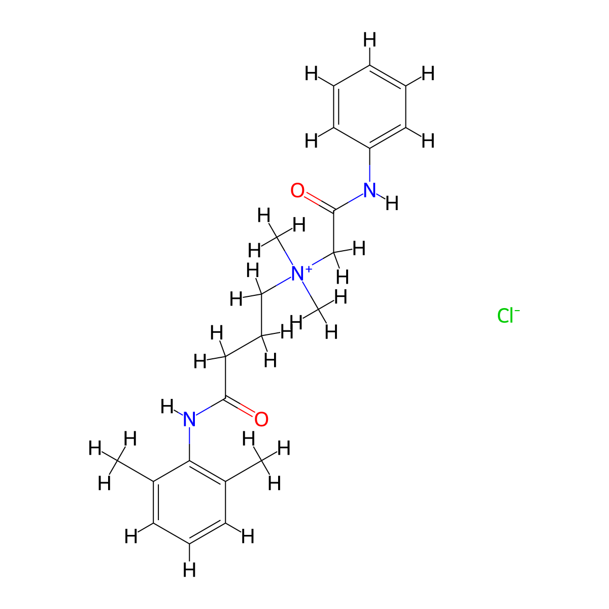 Ammonium, dimethyl((phenylcarbamoyl)methyl)(3-(2,6-xylylcarbamoyl)propyl)-, chloride molecular structure, CAS 4061-35-2