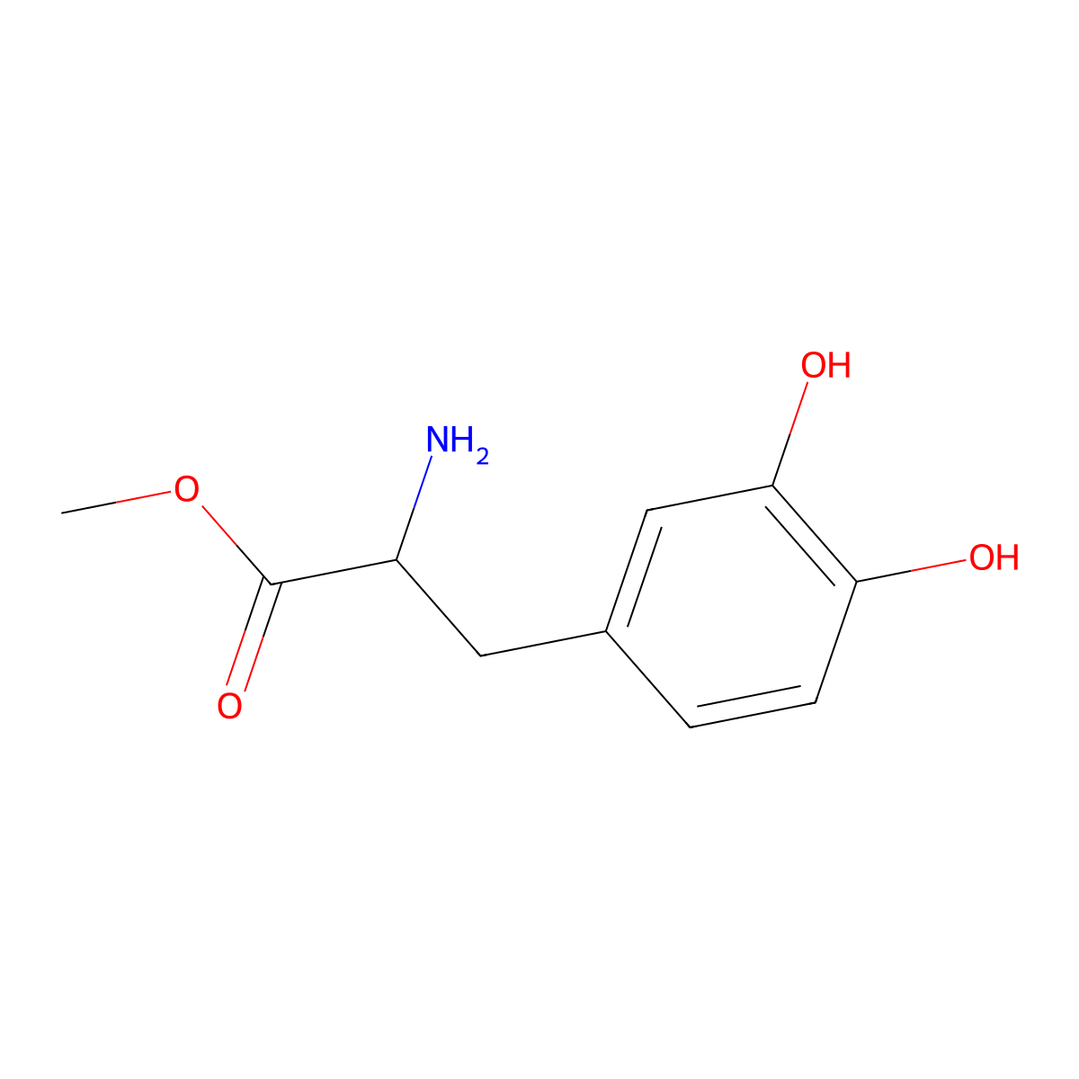 3-Hydroxytyrosine methyl ester molecular structure, CAS 40611-00-5