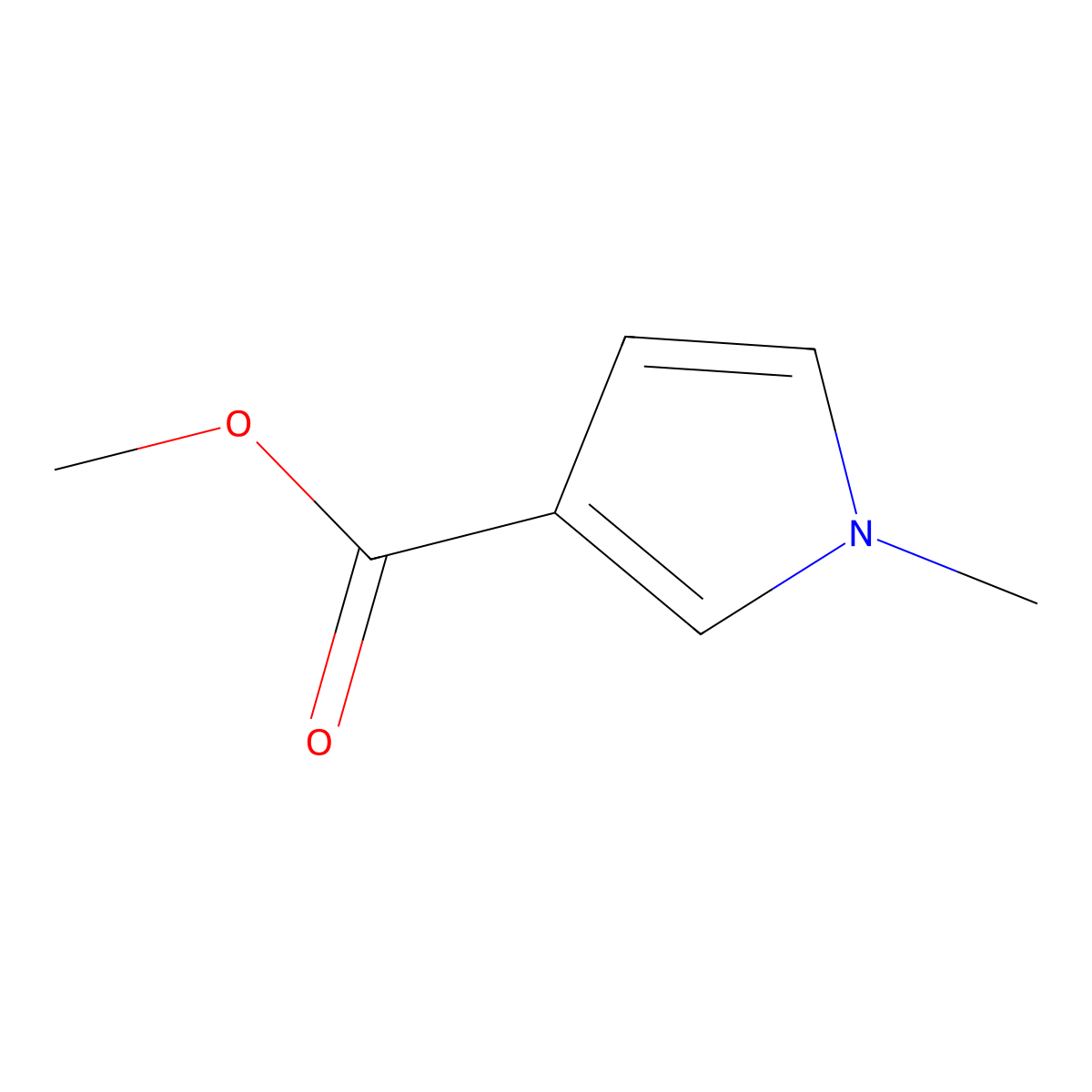 Methyl 1-methyl-1H-pyrrole-3-carboxylate molecular structure, CAS 40611-74-3