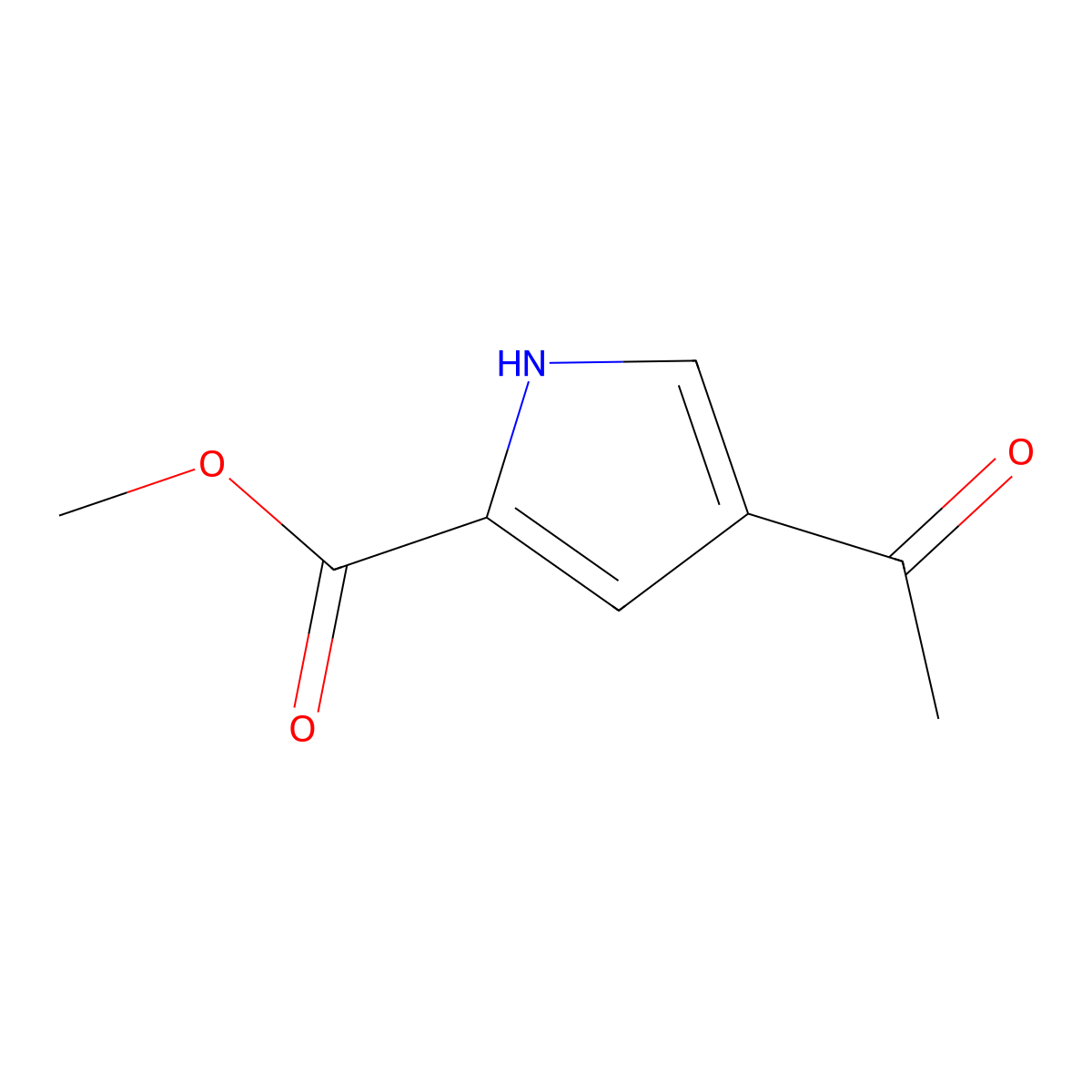 methyl 4-acetyl-1H-pyrrole-2-carboxylate molecular structure, CAS 40611-82-3
