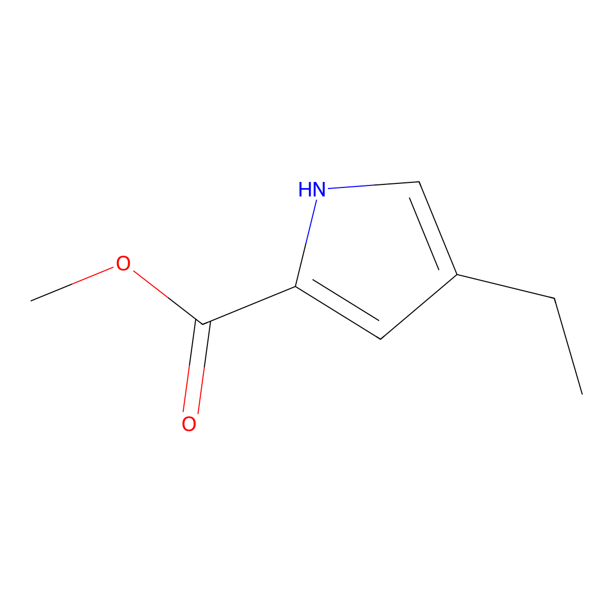 methyl 4-ethyl-1H-pyrrole-2-carboxylate molecular structure, CAS 40611-83-4