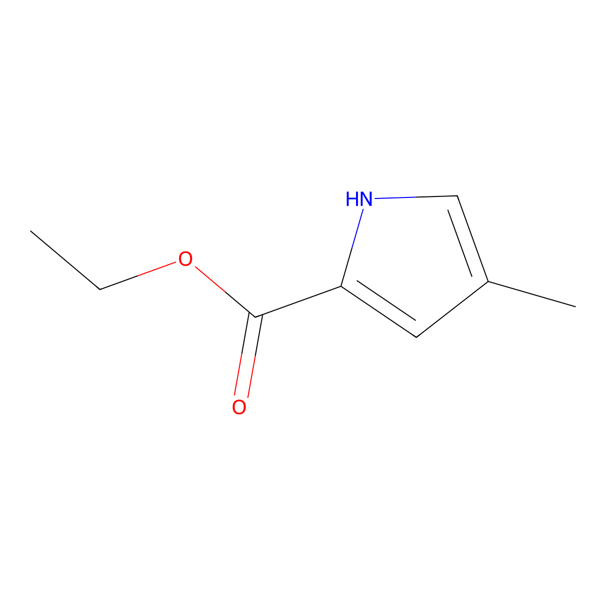 Ethyl 4-methyl-1H-pyrrole-2-carboxylate molecular structure, CAS 40611-85-6