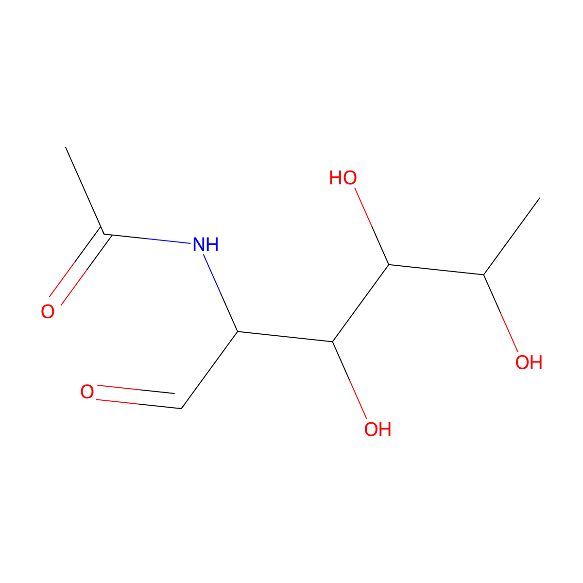 2-Acetamido-2,6-dideoxyglucose molecular structure, CAS 40614-71-9