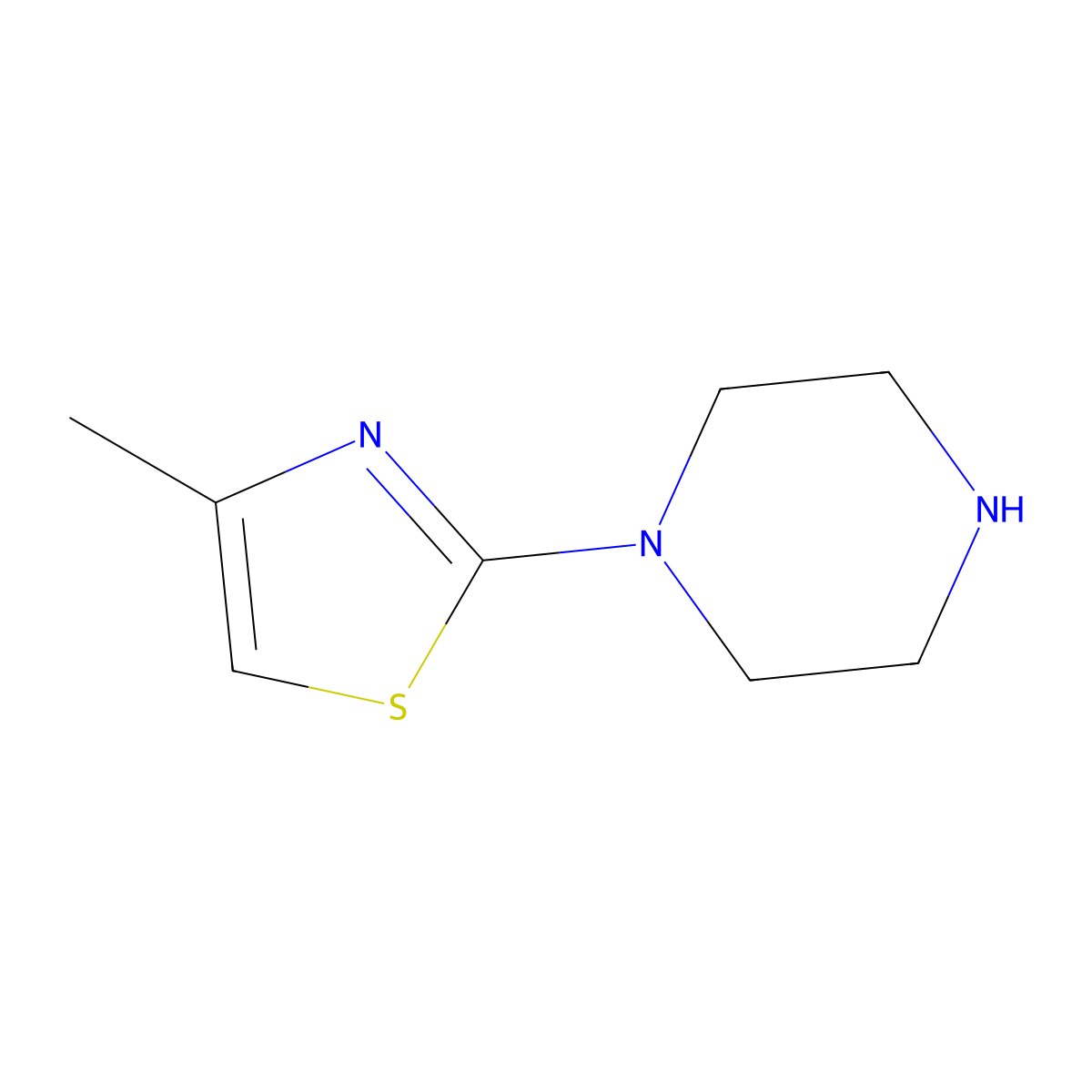 1-(4-Methyl-1,3-thiazol-2-yl)piperazine molecular structure, CAS 40615-11-0