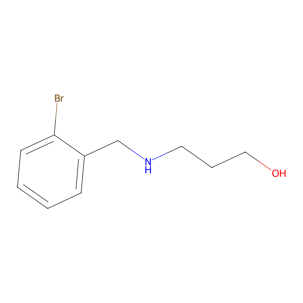 3-{[(2-Bromophenyl)methyl]amino}propan-1-ol molecular structure, CAS 40616-65-7