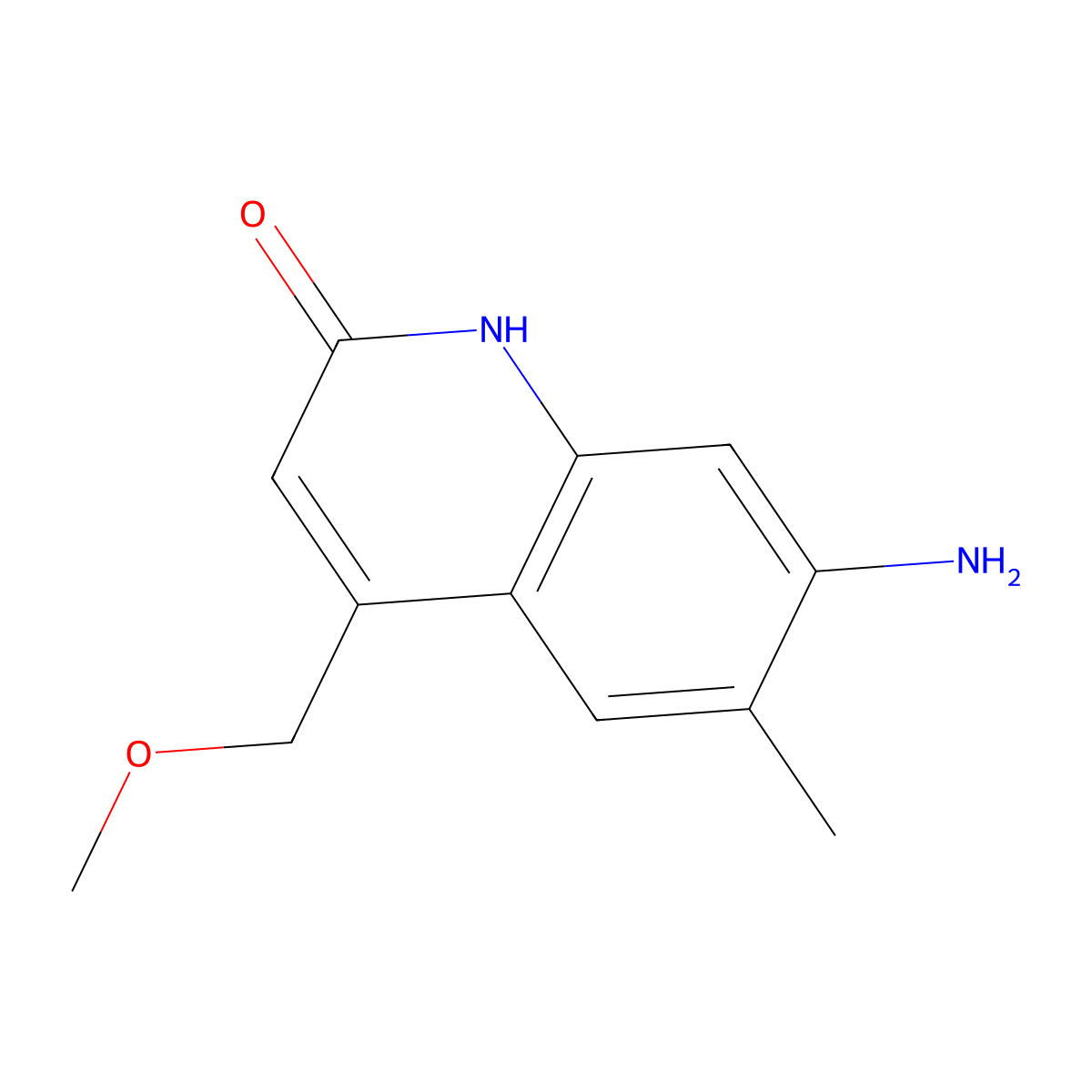 7-amino-4-(methoxymethyl)-6-methyl-2(1H)-quinolinone molecular structure, CAS 406169-89-9