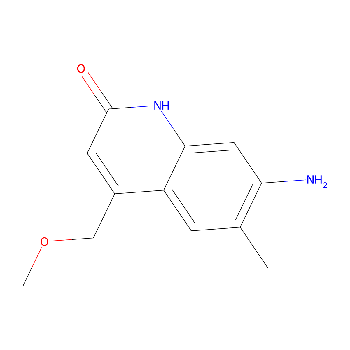 7-amino-4-(methoxymethyl)-6-methyl-2(1H)-quinolinone molecular structure, CAS 406169-89-9