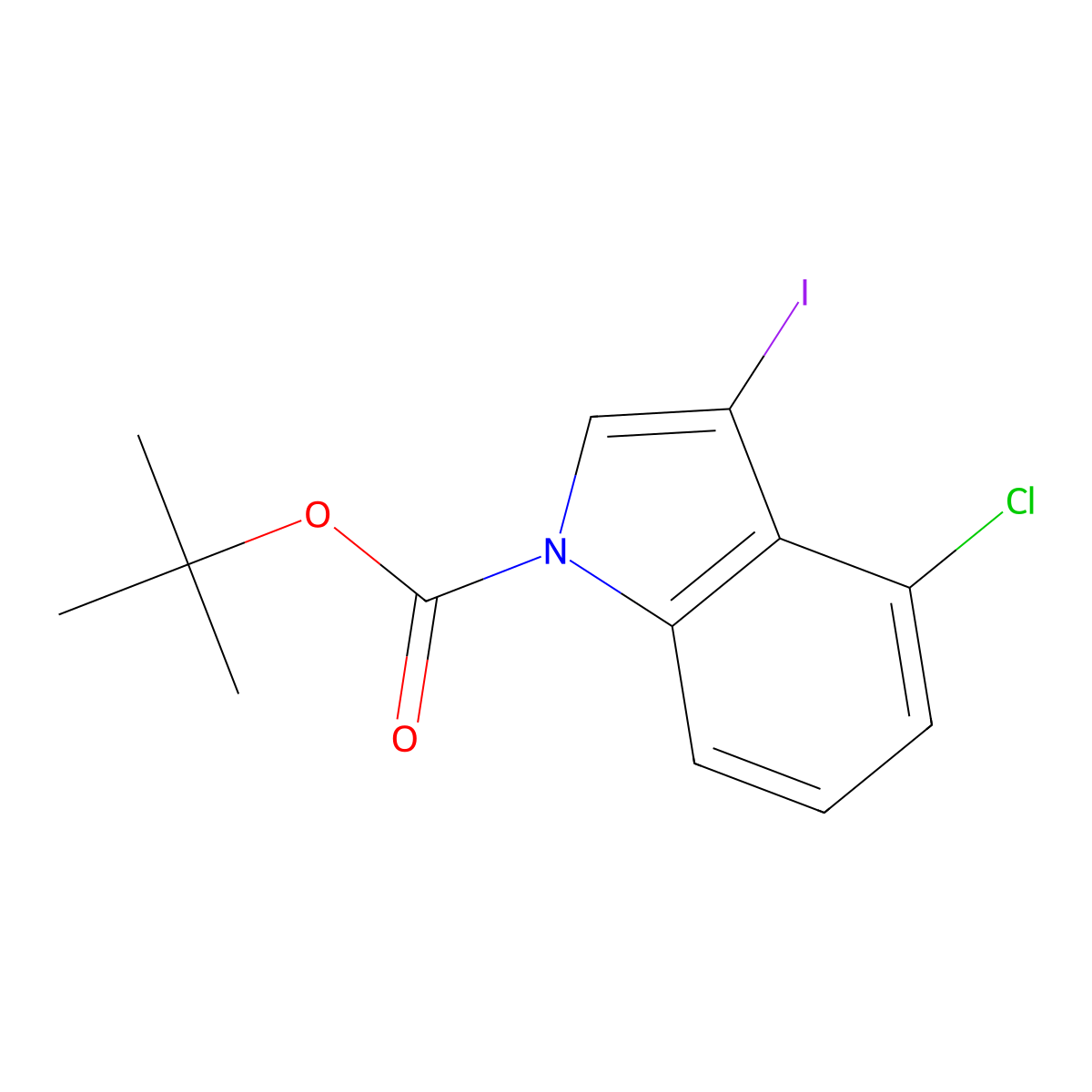 tert-Butyl 4-chloro-3-iodo-1H-indole-1-carboxylate molecular structure, CAS 406170-08-9