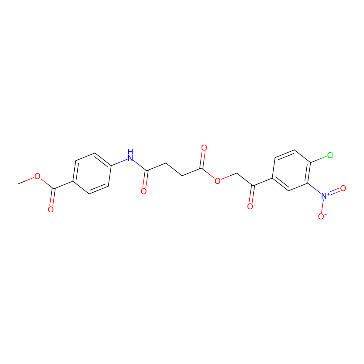 Methyl 4-[[4-[2-(4-chloro-3-nitrophenyl)-2-oxoethoxy]-4-oxobutanoyl]amino]benzoate molecular structure, CAS 406171-29-7