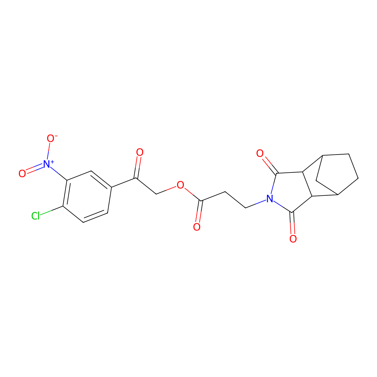 2-(4-chloro-3-nitrophenyl)-2-oxoethyl 3-(1,3-dioxooctahydro-2H-4,7-methanoisoindol-2-yl)propanoate molecular structure, CAS 406171-74-2