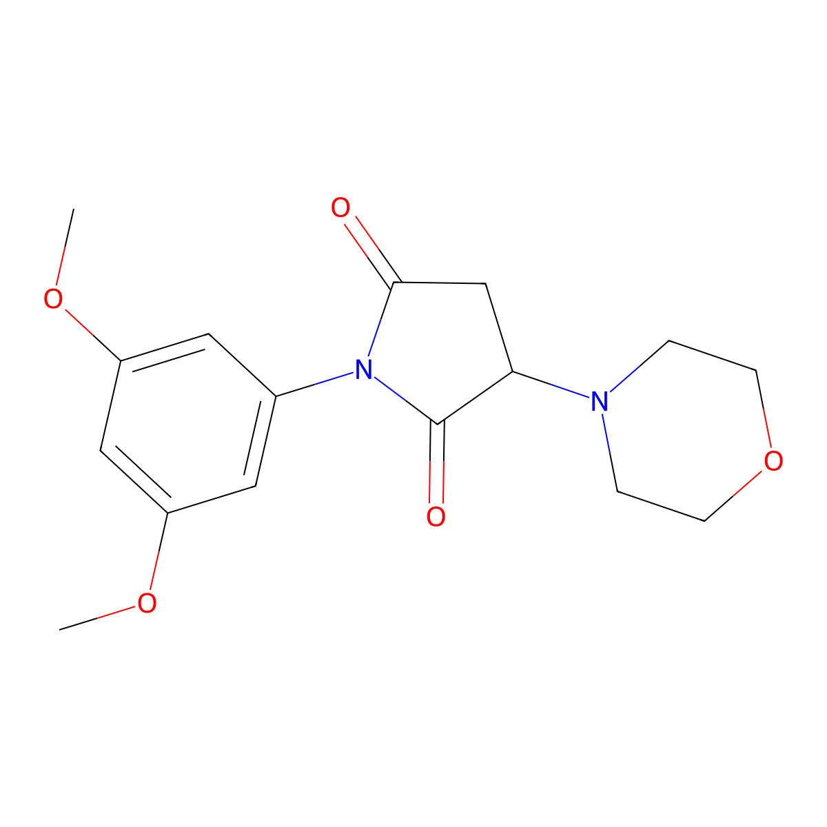 1-(3,5-Dimethoxyphenyl)-3-morpholin-4-ylpyrrolidine-2,5-dione molecular structure, CAS 406179-06-4