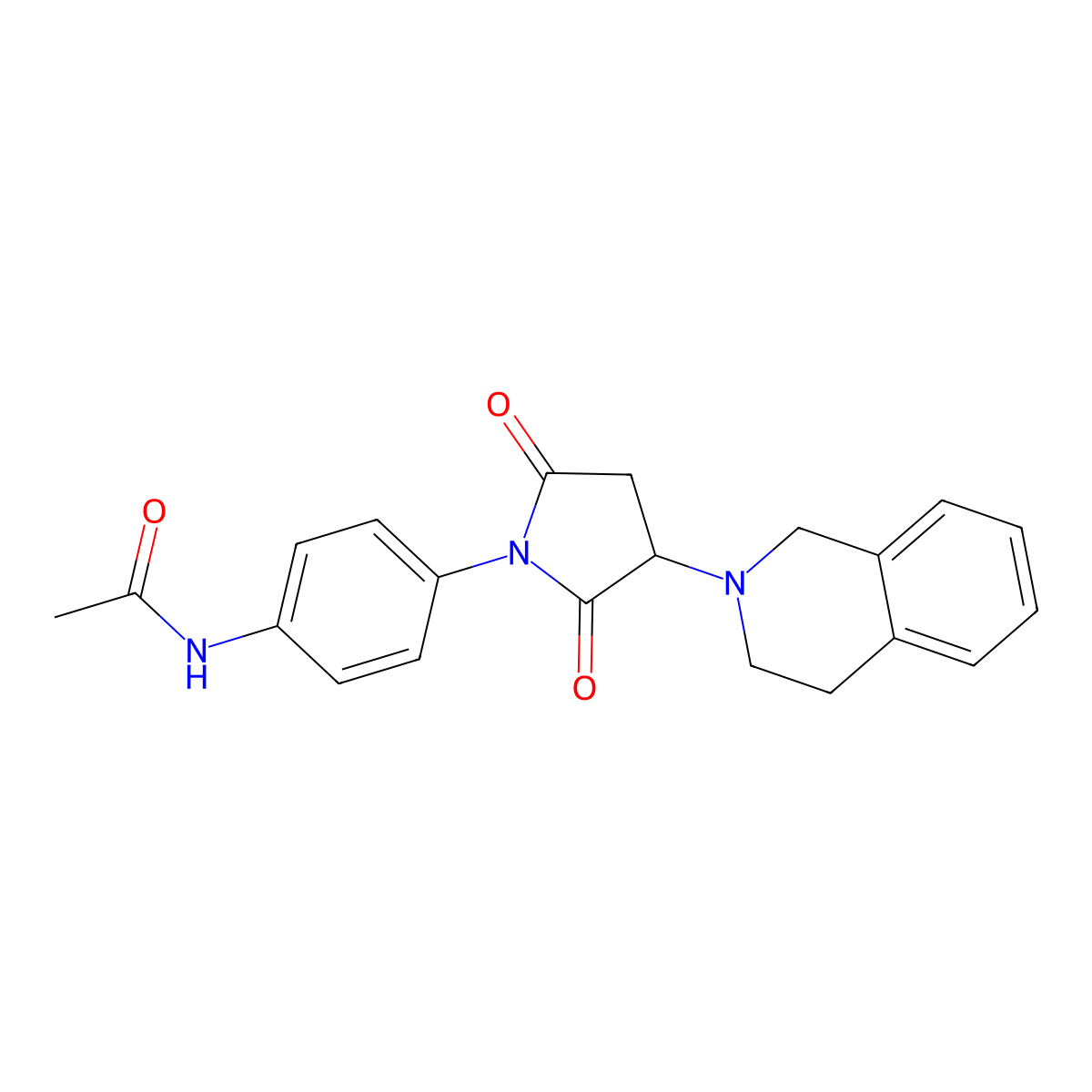 N-{4-[3-(3,4-dihydroisoquinolin-2(1H)-yl)-2,5-dioxopyrrolidin-1-yl]phenyl}acetamide molecular structure, CAS 406179-34-8
