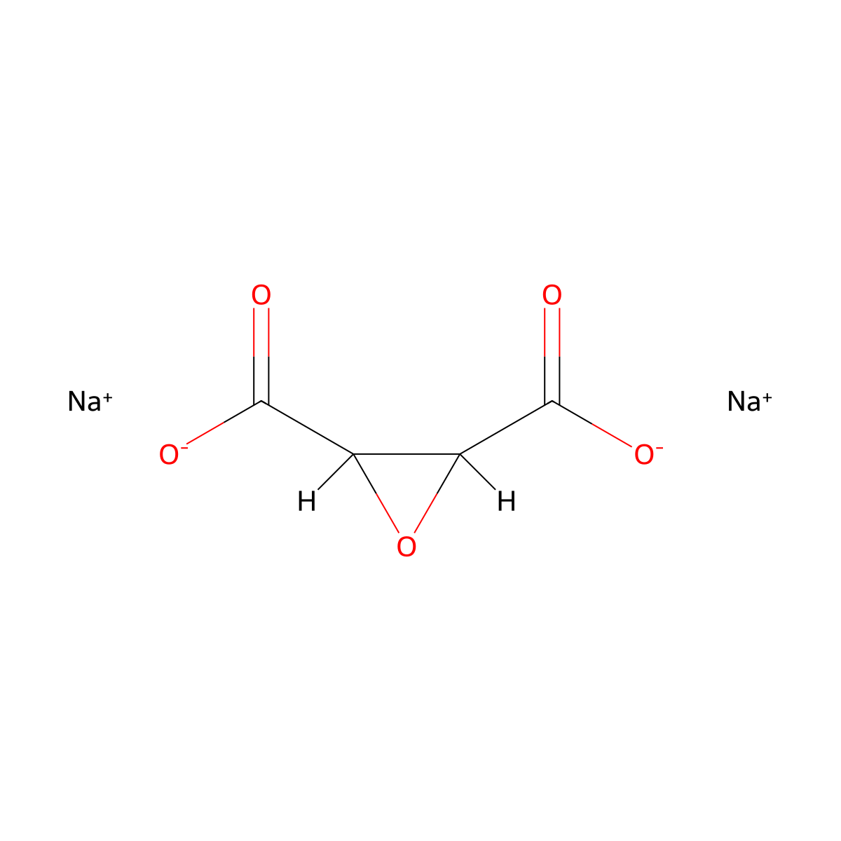 2,3-Oxiranedicarboxylic acid, sodium salt (1:2) molecular structure, CAS 40618-18-6