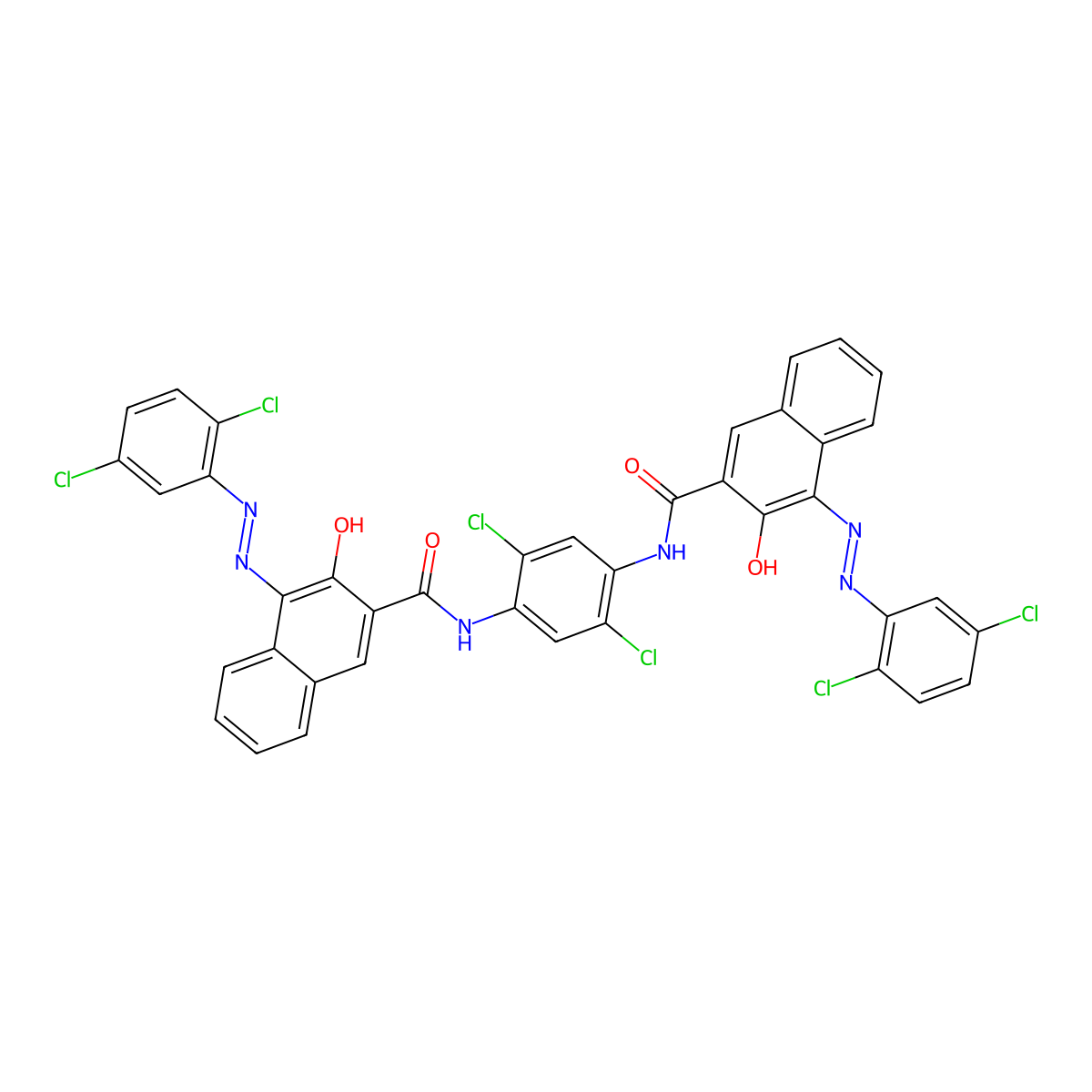 2-Naphthalenecarboxamide, N,N'-(2,5-dichloro-1,4-phenylene)bis(4-(2-(2,5-dichlorophenyl)diazenyl)-3-hydroxy- molecular structure, CAS 40618-31-3