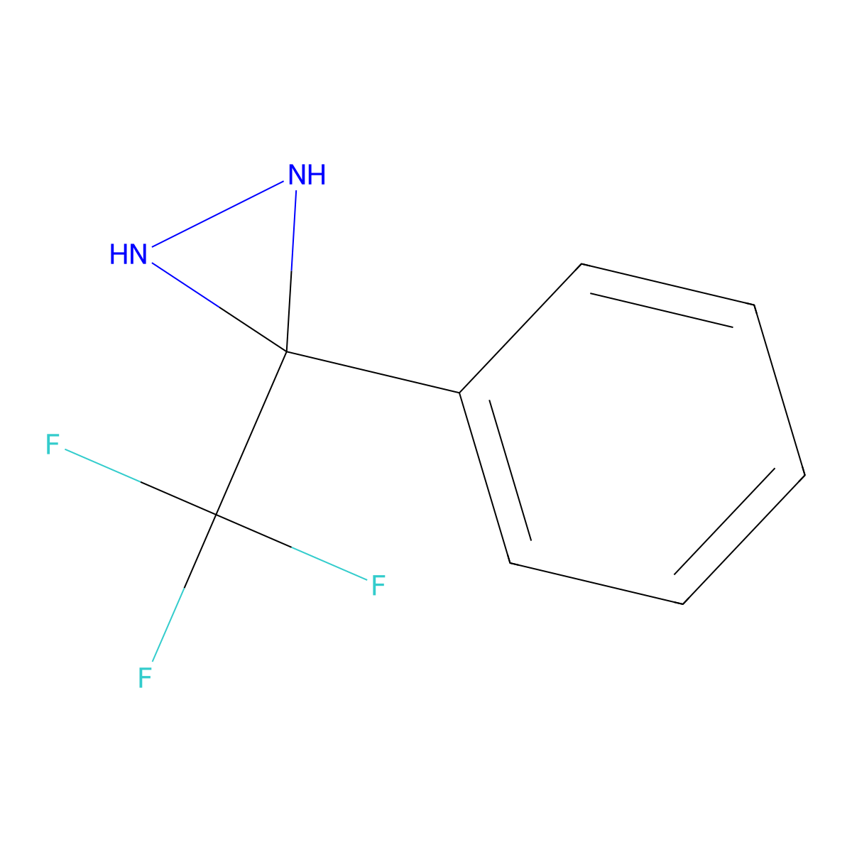 3-Phenyl-3-(trifluoromethyl)diaziridine molecular structure, CAS 40618-96-0