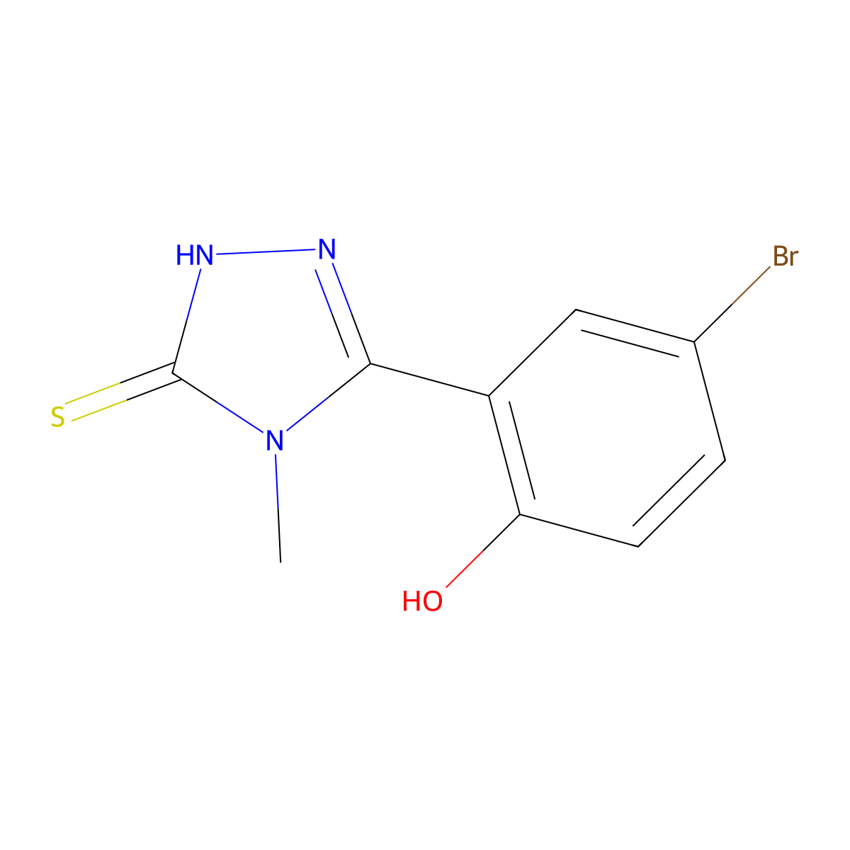 5-(5-Bromo-2-hydroxyphenyl)-4-methyl-2,4-dihydro-3H-1,2,4-triazole-3-thione molecular structure, CAS 406184-39-2