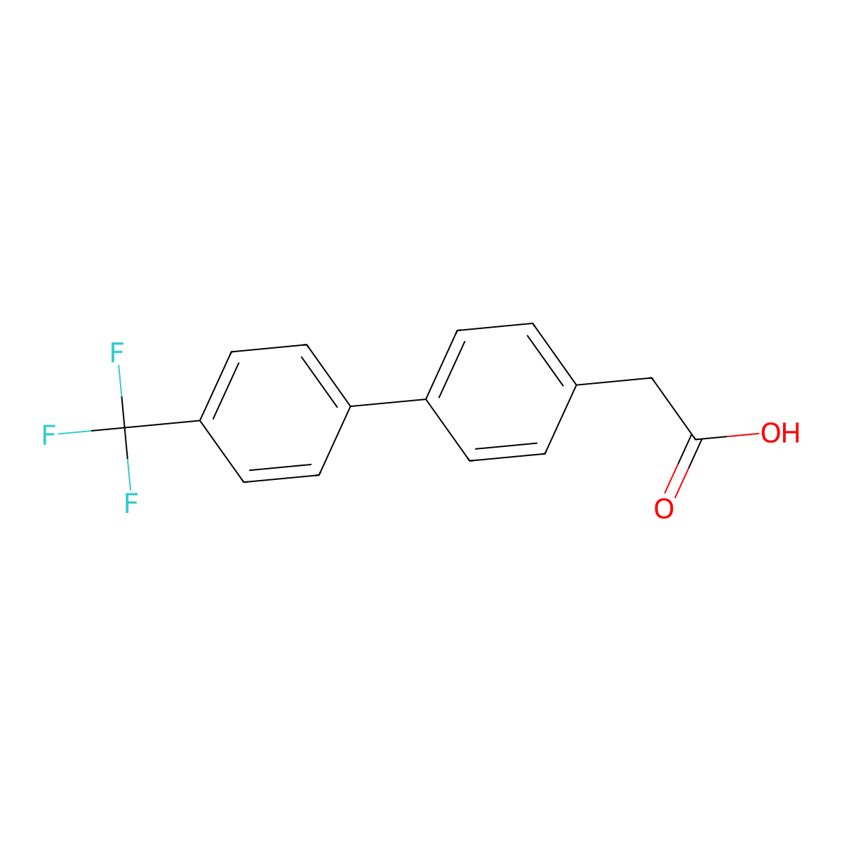 4-[4-(Trifluoromethyl)phenyl]phenylacetic acid molecular structure, CAS 406188-98-5