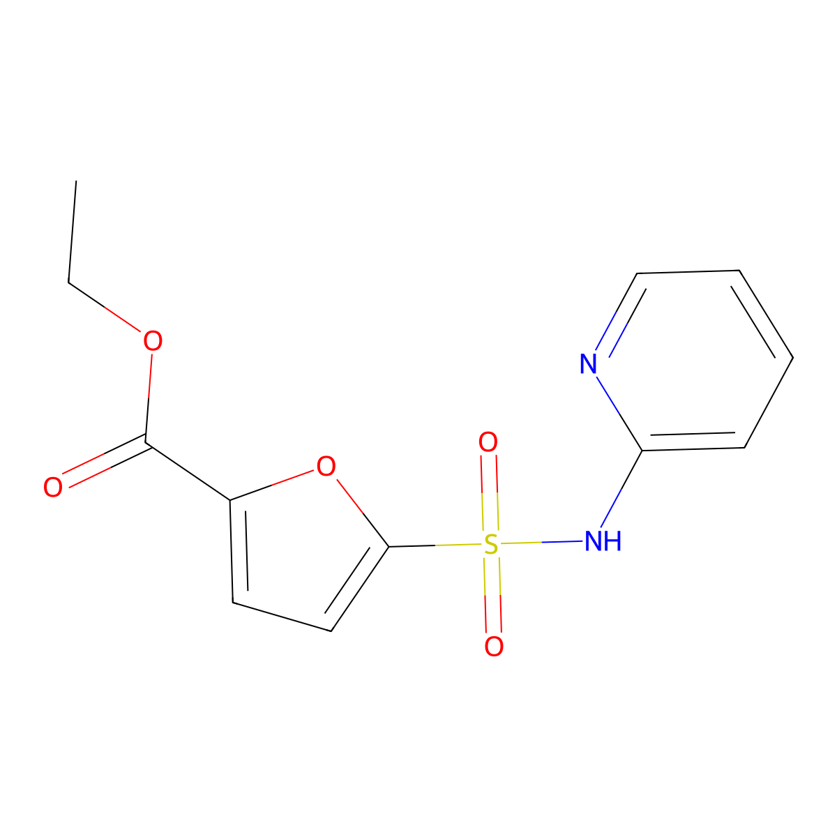 Ethyl 5-(pyridin-2-ylsulfamoyl)furan-2-carboxylate molecular structure, CAS 406189-69-3