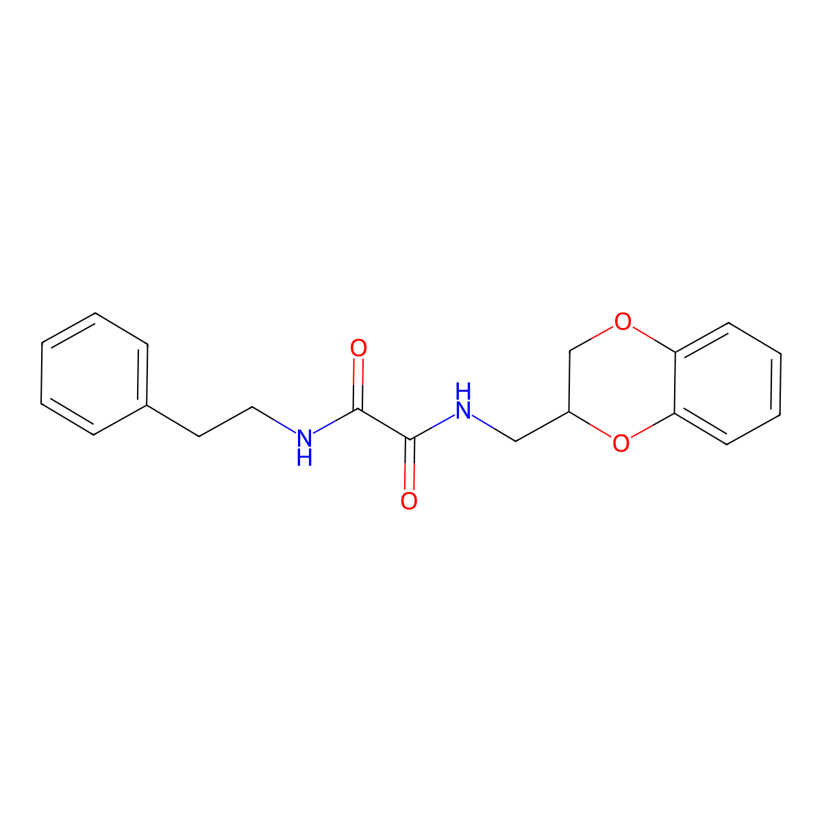 N-(2,3-dihydro-1,4-benzodioxin-2-ylmethyl)-N'-(2-phenylethyl)ethanediamide molecular structure, CAS 406189-97-7