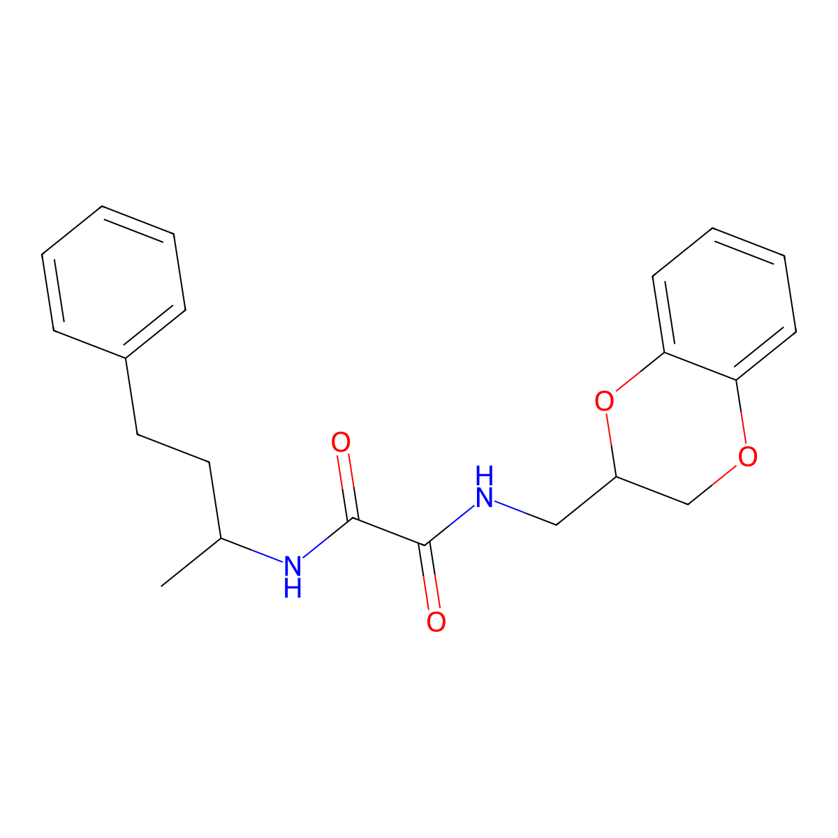 N-(2,3-dihydro-1,4-benzodioxin-3-ylmethyl)-N'-(4-phenylbutan-2-yl)oxamide molecular structure, CAS 406189-98-8