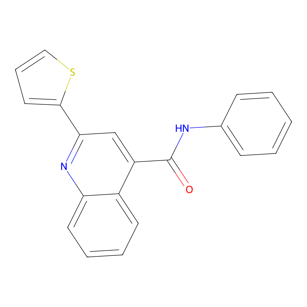 N-phenyl-2-thiophen-2-ylquinoline-4-carboxamide molecular structure, CAS 40619-51-0