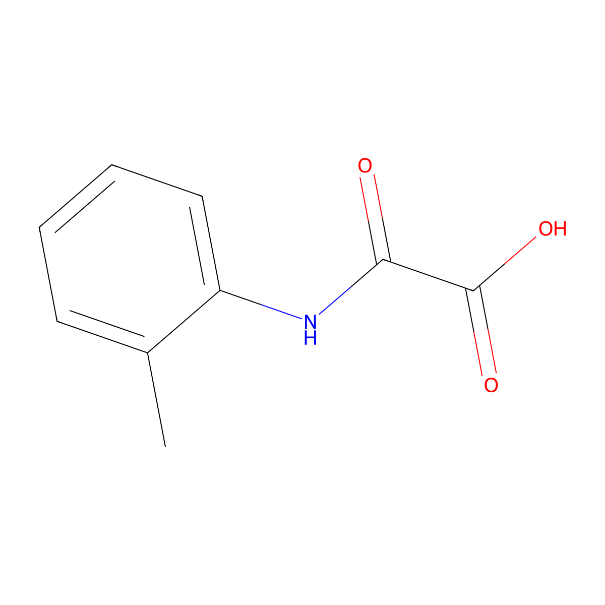 ((2-Methylphenyl)amino)(oxo)acetic acid molecular structure, CAS 406190-09-8