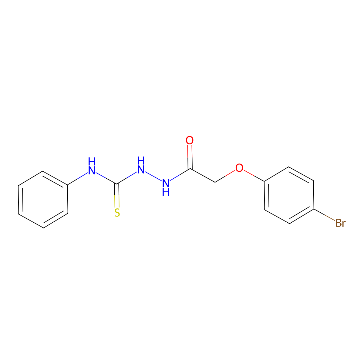 2-(4-Bromophenoxy)-N-(((phenylamino)thioxomethyl)amino)ethanamide molecular structure, CAS 406190-67-8