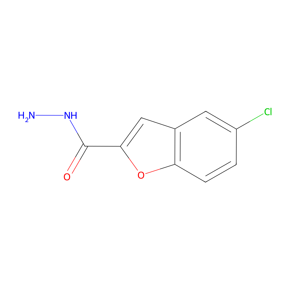 5-Chlorobenzofuran-2-carbohydrazide molecular structure, CAS 406192-80-1