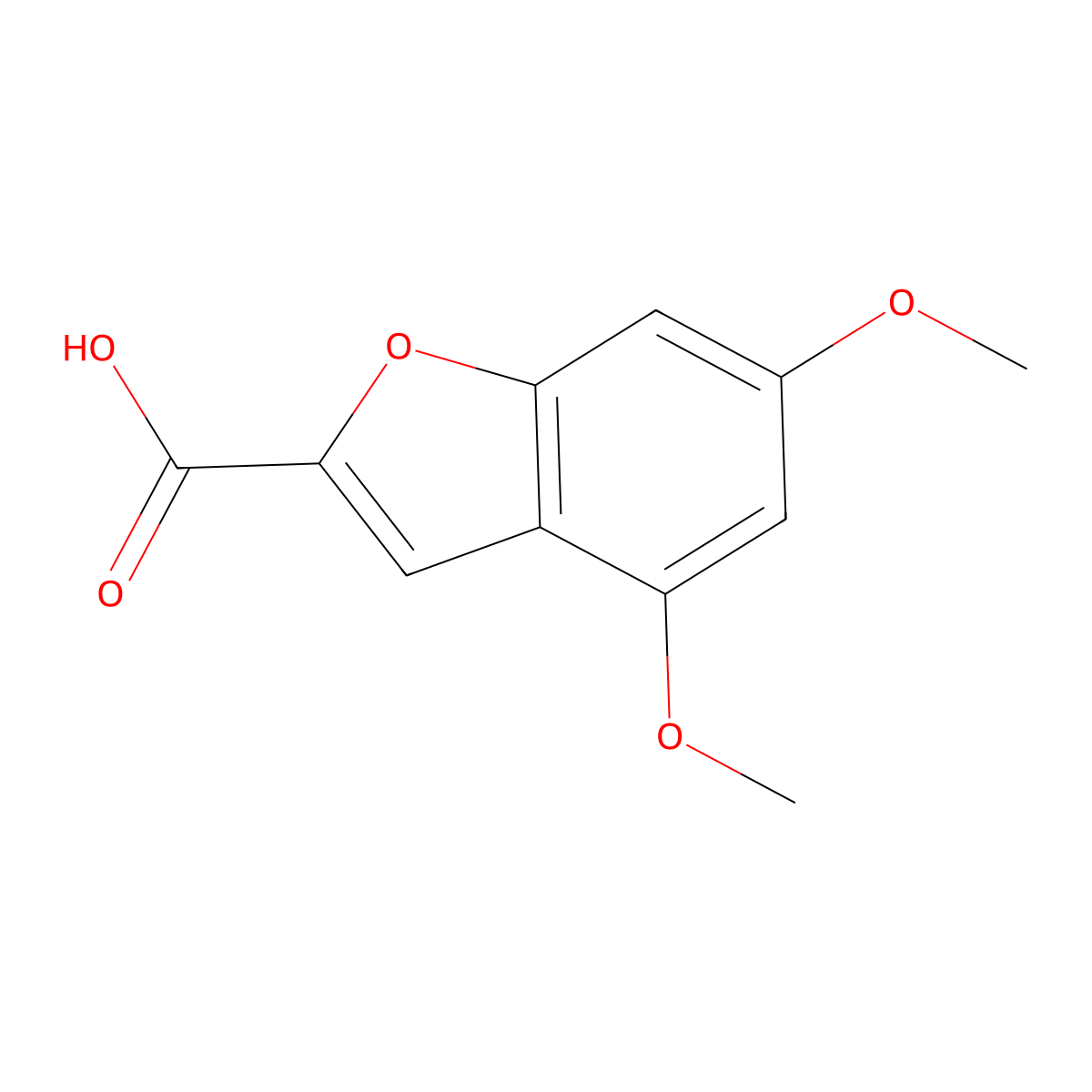 4,6-Dimethoxybenzofuran-2-carboxylic acid molecular structure, CAS 406192-86-7